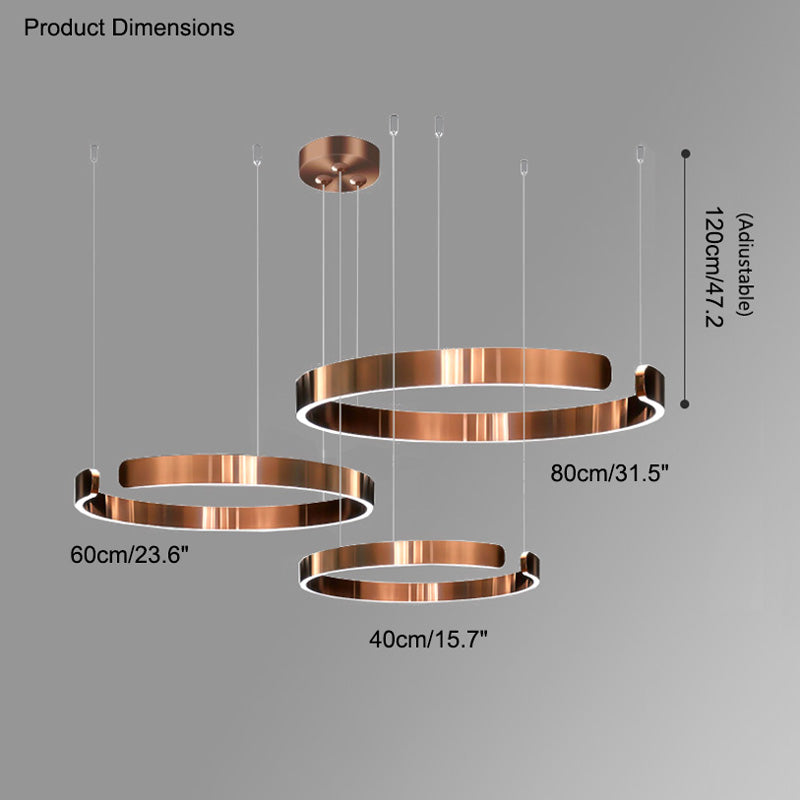 Manial. LED Kronleuchter Modern Schwarz Gold – Ring Pendelleuchte