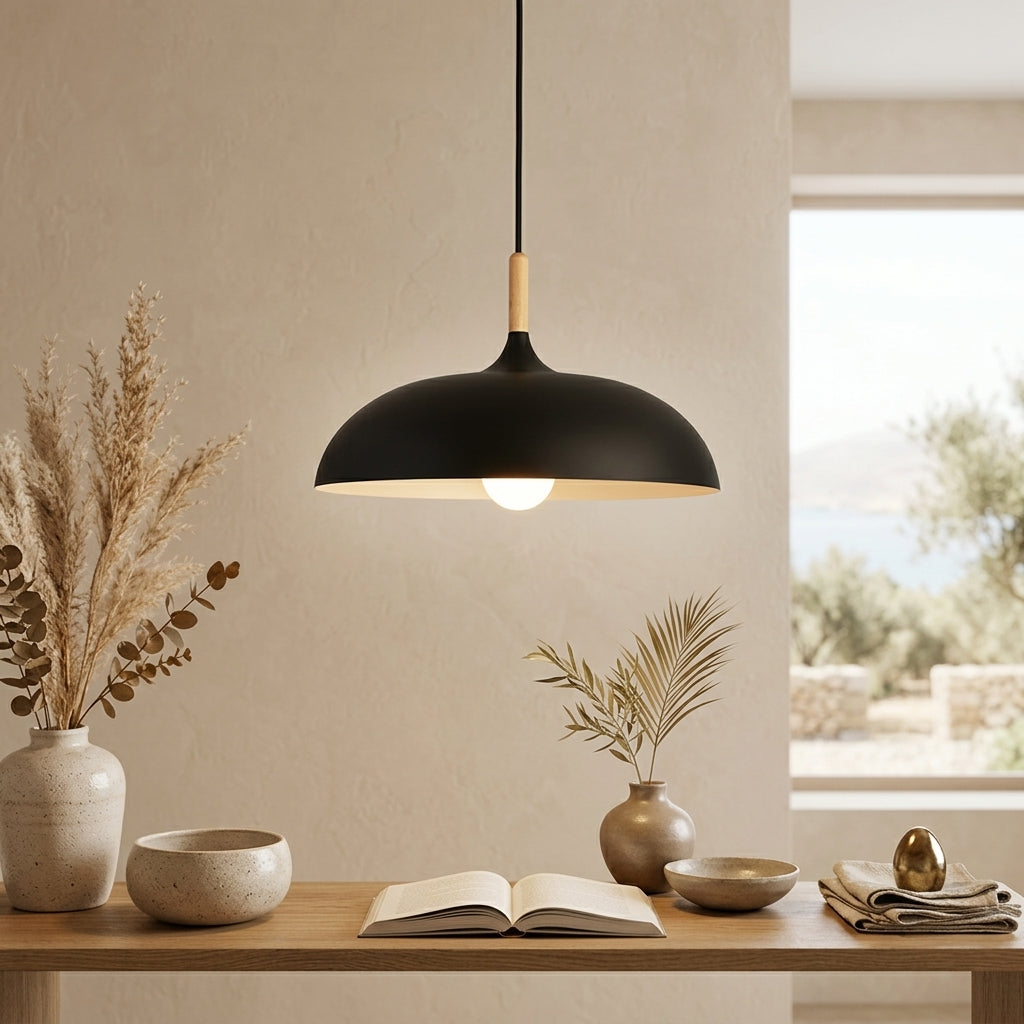 LED Pendelleuchte Holz & Aluminium – Moderne Hängelampe Esstisch