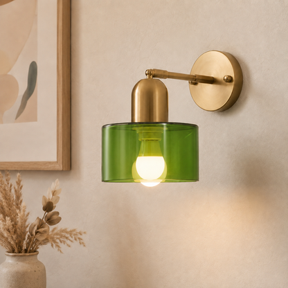 Moderne Bauhaus Wandleuchte Buntglas – Glas Wandlampe Wohnzimmer & Flur