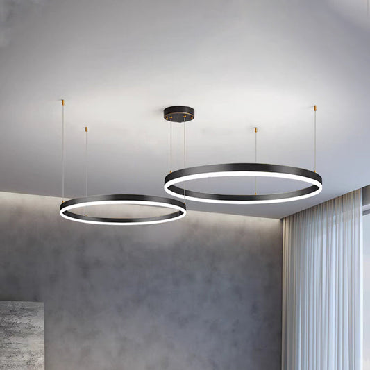 LED Ring Hängeleuchte Esstisch Schwarz/Gold