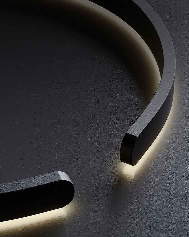 Manial. LED Kronleuchter Modern Schwarz Gold – Ring Pendelleuchte