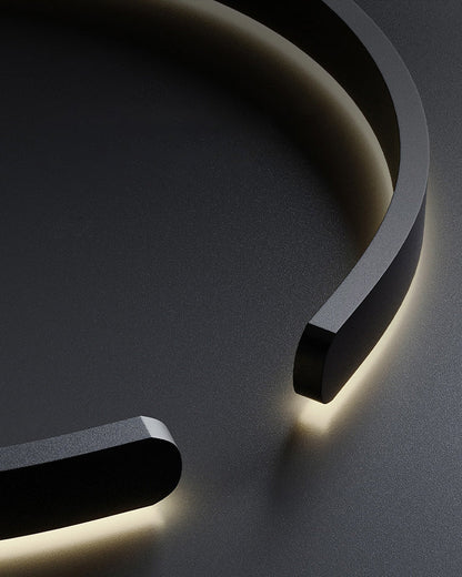 Manial. LED Kronleuchter Modern Schwarz Gold – Ring Pendelleuchte