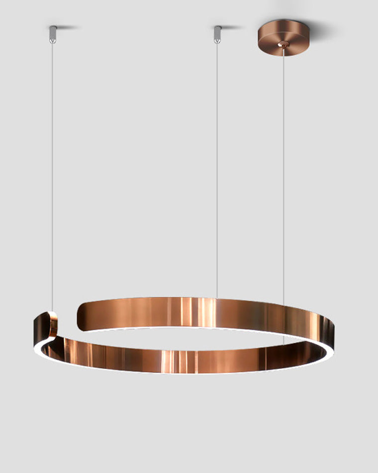 Manial. LED Kronleuchter Modern Schwarz Gold – Ring Pendelleuchte