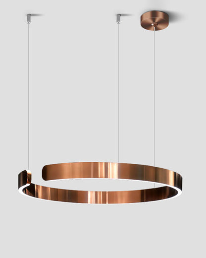 Manial. LED Kronleuchter Modern Schwarz Gold – Ring Pendelleuchte