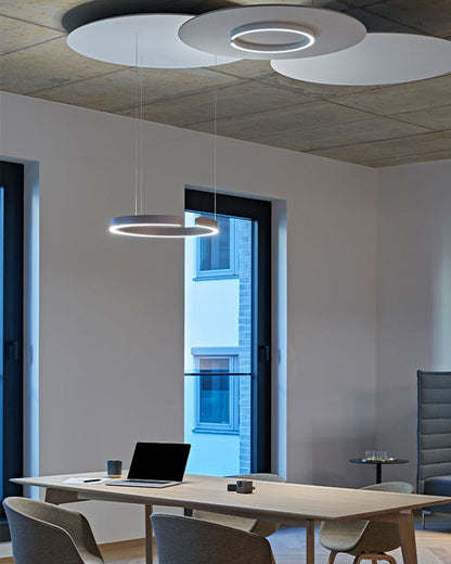 Manial. LED Kronleuchter Modern Schwarz Gold – Ring Pendelleuchte