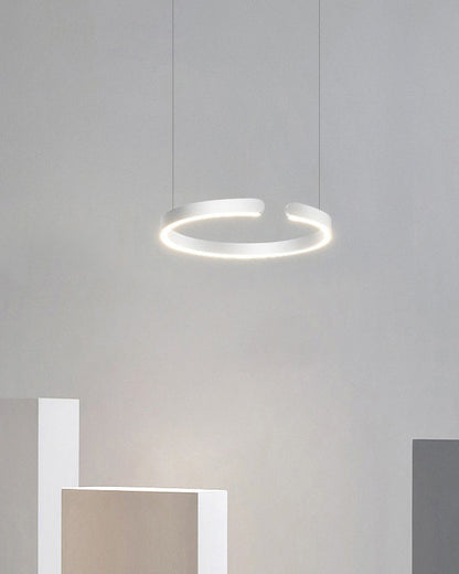 Manial. LED Kronleuchter Modern Schwarz Gold – Ring Pendelleuchte
