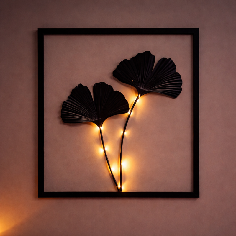 LED Rahmenlampe RGB Farbwechsel – Moderne Wandleuchte & Tischleuchte Blatt Design