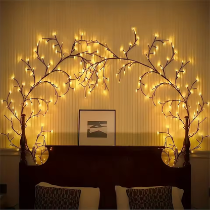 LED Weidenreben Lichterkette – Biegsame Zweige Wanddeko USB mit Fernbedienung