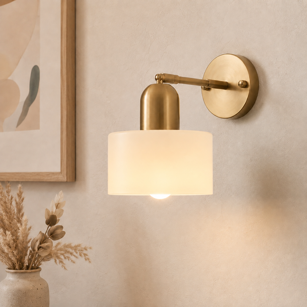 Moderne Bauhaus Wandleuchte Buntglas – Glas Wandlampe Wohnzimmer & Flur