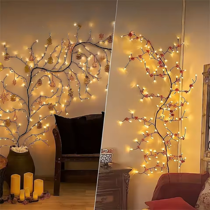 LED Weidenreben Lichterkette – Biegsame Zweige Wanddeko USB mit Fernbedienung