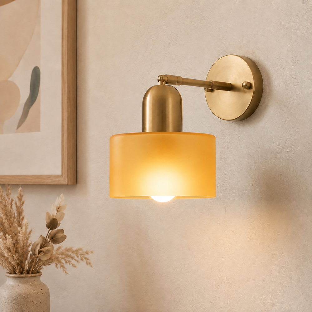 Moderne Bauhaus Wandleuchte Buntglas – Glas Wandlampe Wohnzimmer & Flur