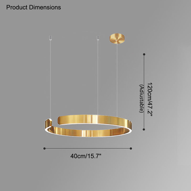 Manial. LED Kronleuchter Modern Schwarz Gold – Ring Pendelleuchte