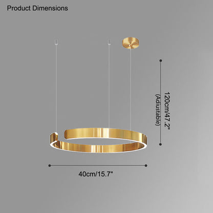 Manial. LED Kronleuchter Modern Schwarz Gold – Ring Pendelleuchte