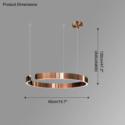 Manial. LED Kronleuchter Modern Schwarz Gold – Ring Pendelleuchte