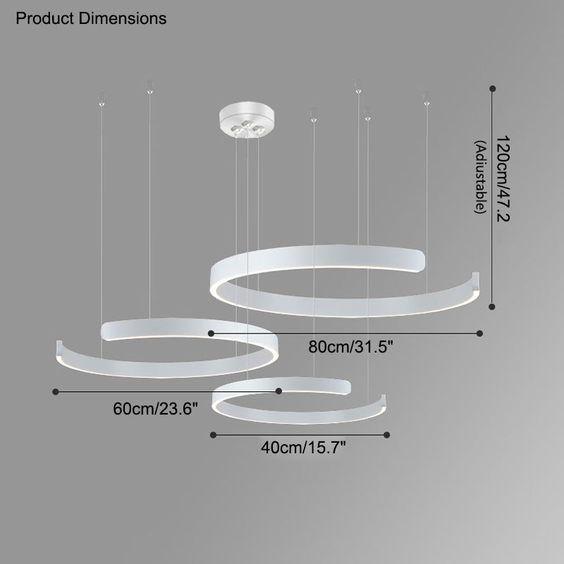 Manial. LED Kronleuchter Modern Schwarz Gold – Ring Pendelleuchte