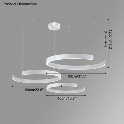 Manial. LED Kronleuchter Modern Schwarz Gold – Ring Pendelleuchte