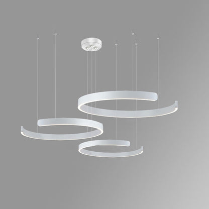 Manial. LED Kronleuchter Modern Schwarz Gold – Ring Pendelleuchte