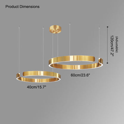 Manial. LED Kronleuchter Modern Schwarz Gold – Ring Pendelleuchte