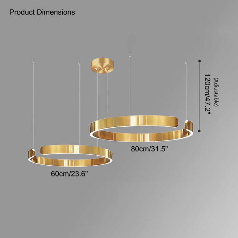 Manial. LED Kronleuchter Modern Schwarz Gold – Ring Pendelleuchte
