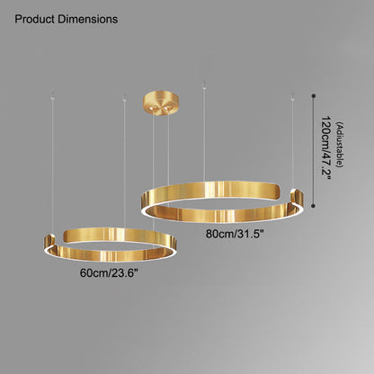 Manial. LED Kronleuchter Modern Schwarz Gold – Ring Pendelleuchte