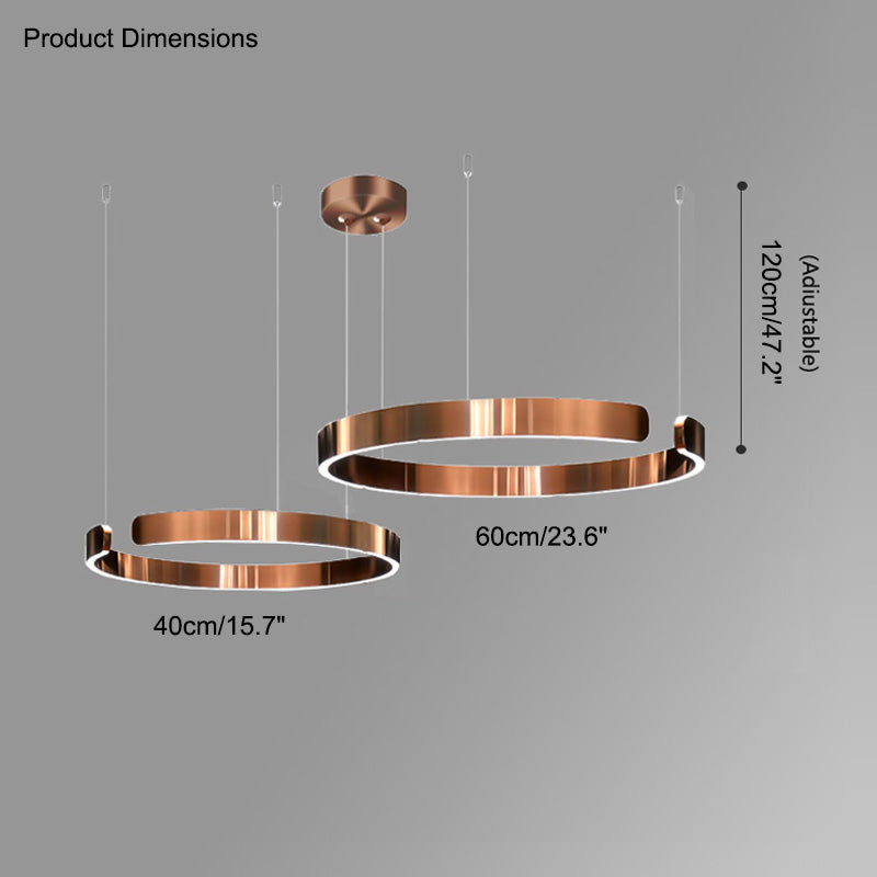 Manial. LED Kronleuchter Modern Schwarz Gold – Ring Pendelleuchte