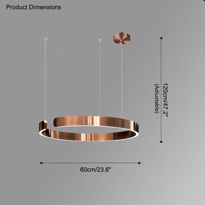 Manial. LED Kronleuchter Modern Schwarz Gold – Ring Pendelleuchte