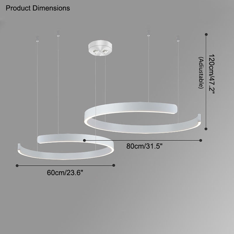 Manial. LED Kronleuchter Modern Schwarz Gold – Ring Pendelleuchte