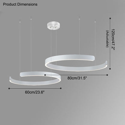 Manial. LED Kronleuchter Modern Schwarz Gold – Ring Pendelleuchte