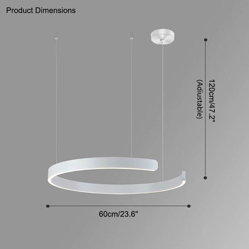 Manial. LED Kronleuchter Modern Schwarz Gold – Ring Pendelleuchte