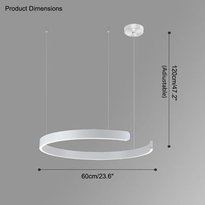 Manial. LED Kronleuchter Modern Schwarz Gold – Ring Pendelleuchte