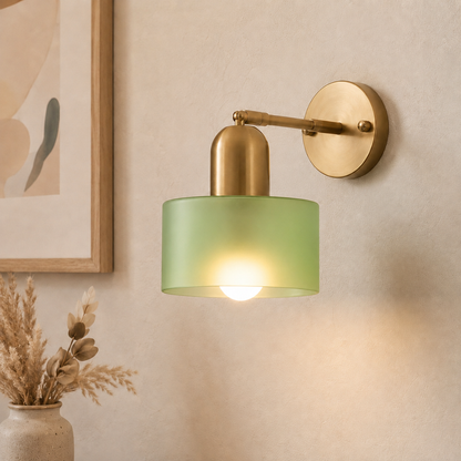 Moderne Bauhaus Wandleuchte Buntglas – Glas Wandlampe Wohnzimmer & Flur