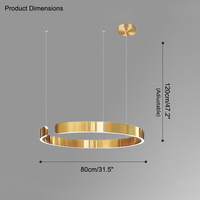 Manial. LED Kronleuchter Modern Schwarz Gold – Ring Pendelleuchte