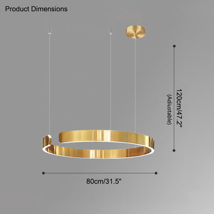 Manial. LED Kronleuchter Modern Schwarz Gold – Ring Pendelleuchte