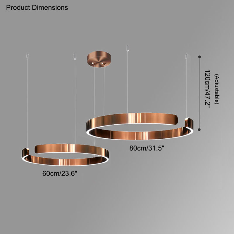 Manial. LED Kronleuchter Modern Schwarz Gold – Ring Pendelleuchte