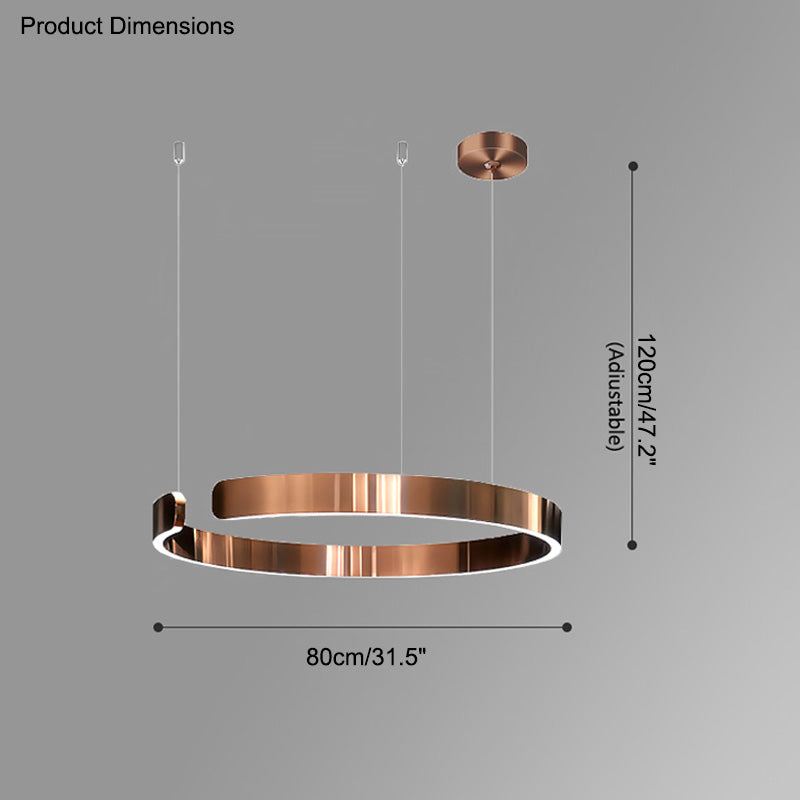 Manial. LED Kronleuchter Modern Schwarz Gold – Ring Pendelleuchte
