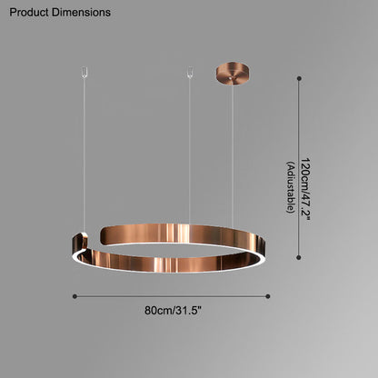 Manial. LED Kronleuchter Modern Schwarz Gold – Ring Pendelleuchte