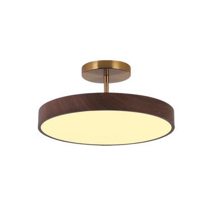 Skandinavische LED Deckenleuchte Holzoptik – Deckenlampe Wohnzimmer Gold