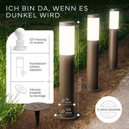 LED Wegeleuchte Modern Schwarz – Gartenleuchte & Pollerleuchte Außenbereich