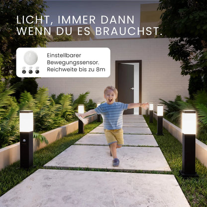 LED Wegeleuchte TAVO mit Bewegungsmelder – Moderne Gartenleuchte