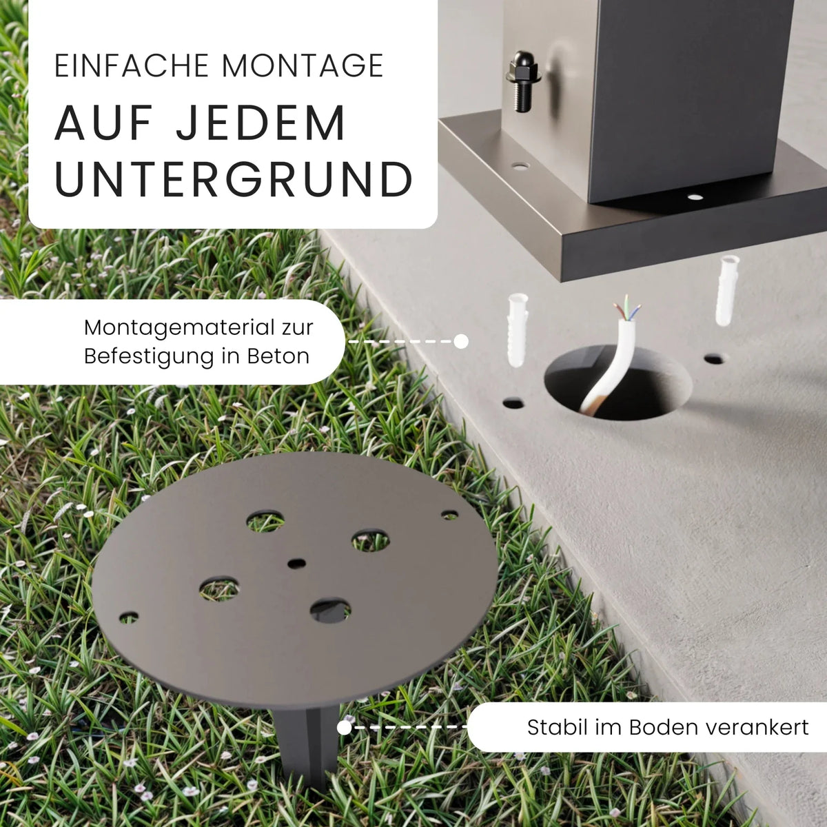 LED Wegeleuchte TAVO mit Bewegungsmelder – Moderne Gartenleuchte