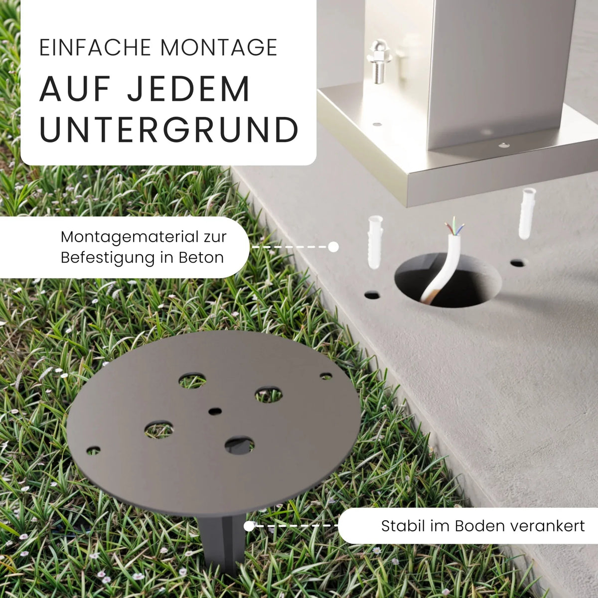 LED Wegeleuchte TAVO mit Bewegungsmelder – Moderne Gartenleuchte