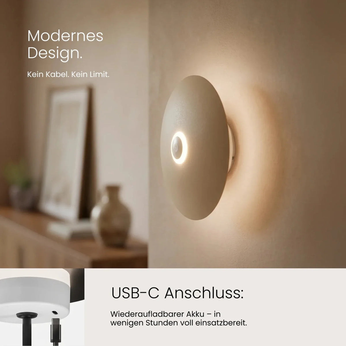 LED Nachttischlampe Dimmbar Touch – Moderne Tischleuchte Schlafzimmer