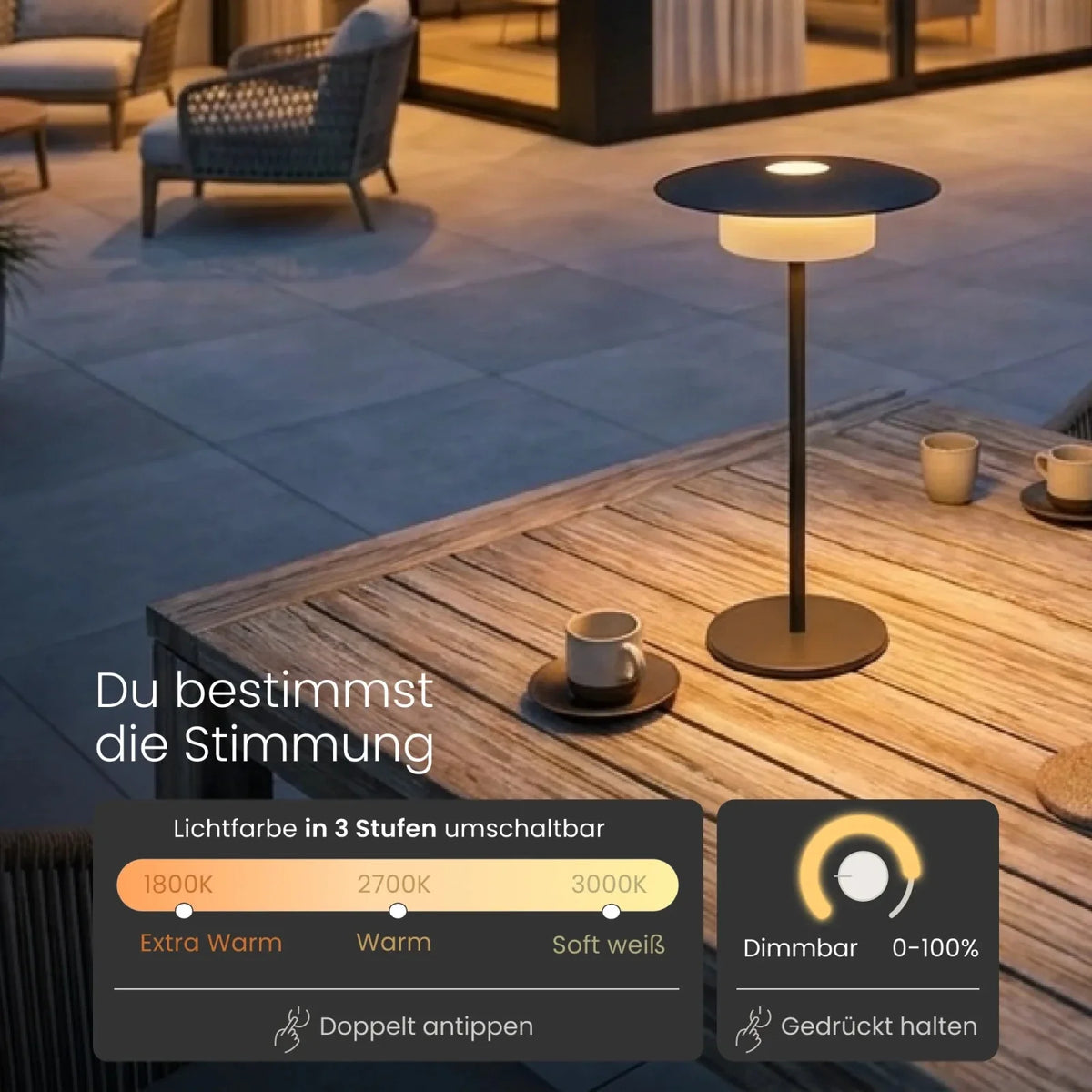 LED Nachttischlampe Dimmbar Touch – Moderne Tischleuchte Schlafzimmer