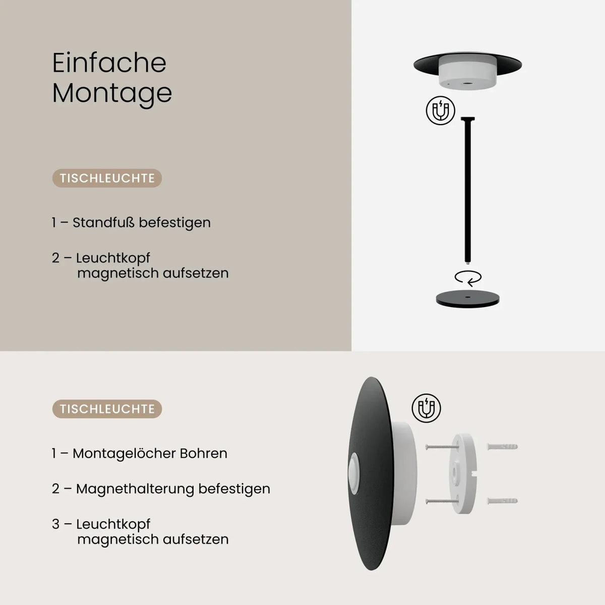 LED Nachttischlampe Dimmbar Touch – Moderne Tischleuchte Schlafzimmer