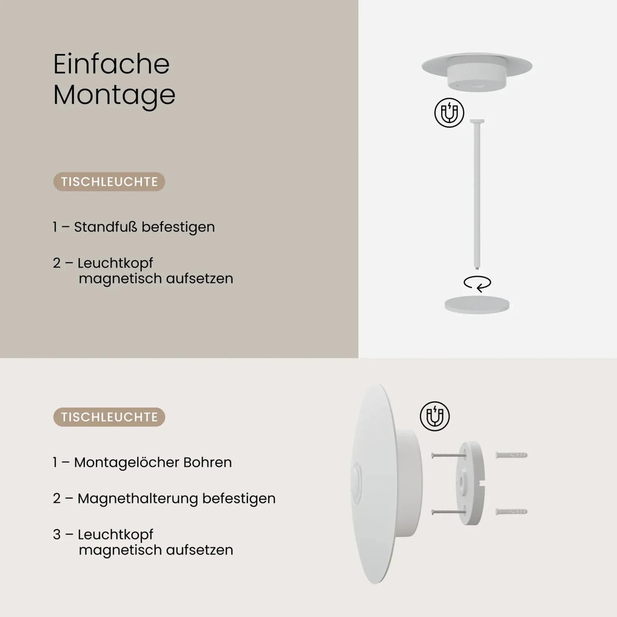 LED Nachttischlampe Dimmbar Touch – Moderne Tischleuchte Schlafzimmer