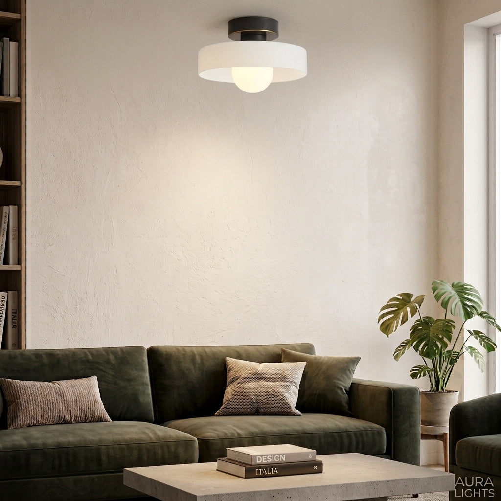 Bauhaus Deckenleuchte Glas Rund – Moderne Deckenlampe