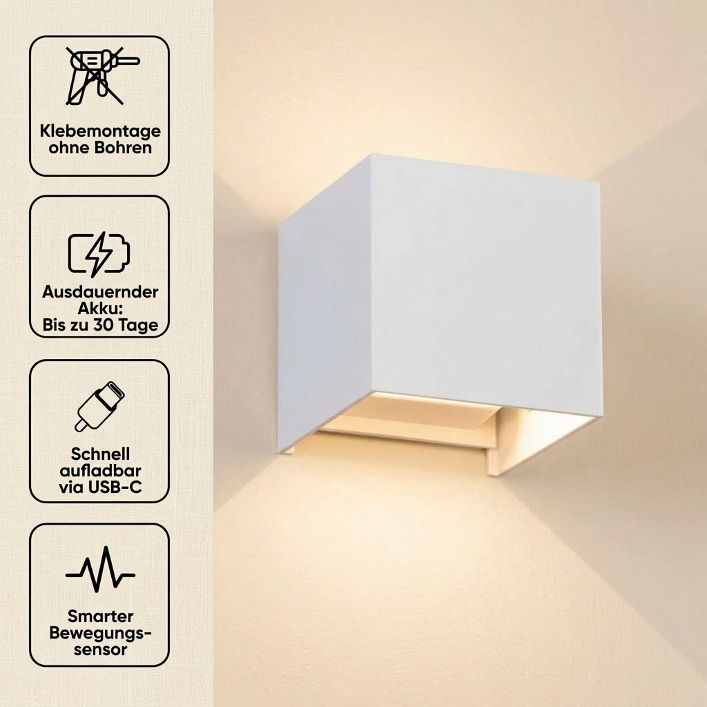 Kabellose LED-Wandleuchte mit Bewegungssensor