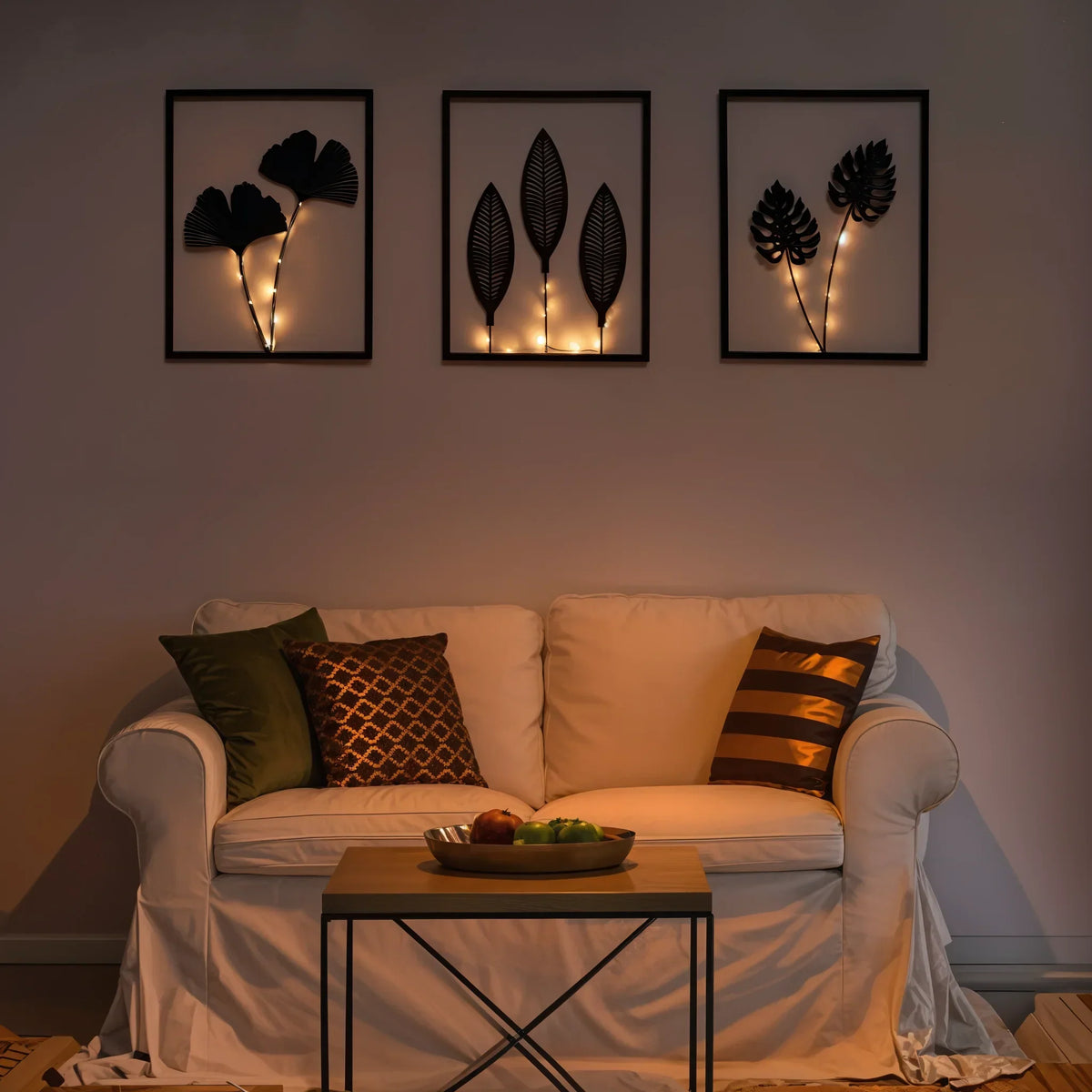 LED Rahmenlampe RGB Farbwechsel – Moderne Wandleuchte & Tischleuchte Blatt Design