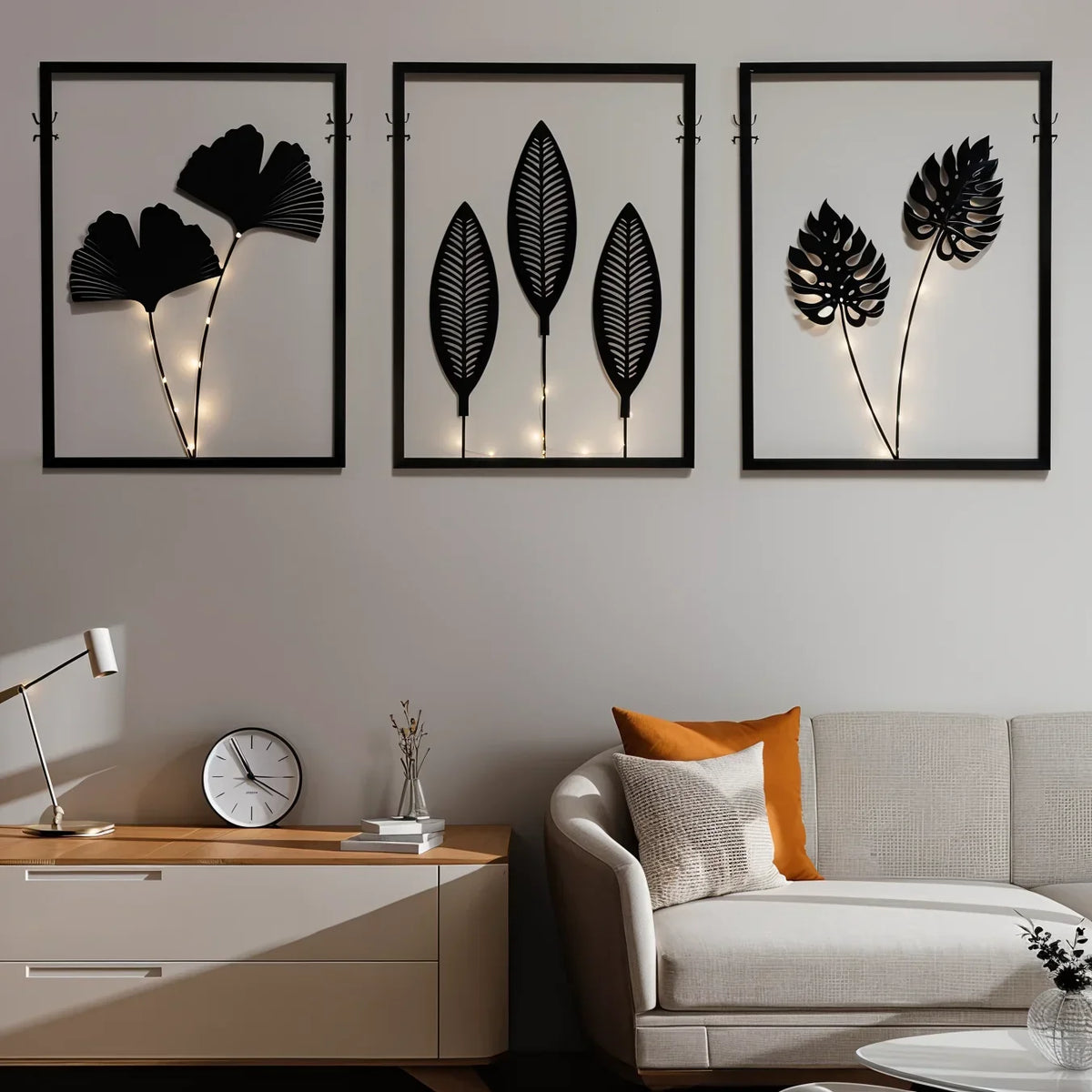 LED Rahmenlampe RGB Farbwechsel – Moderne Wandleuchte & Tischleuchte Blatt Design
