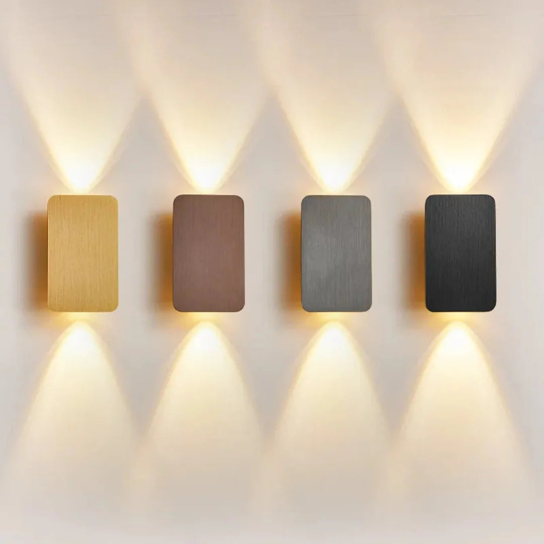 Manial. Moderne LED Up-&-Down Wandleuchte – Rechteckige Aluminium Wandlampe Innen